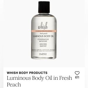 Whish Luminous Moisturizing Body Oil in Fresh Peach! NEW! FULL SIZE! RV$112